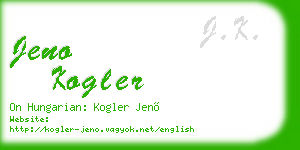 jeno kogler business card
